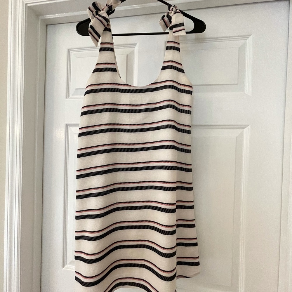 Black and pink strip dress